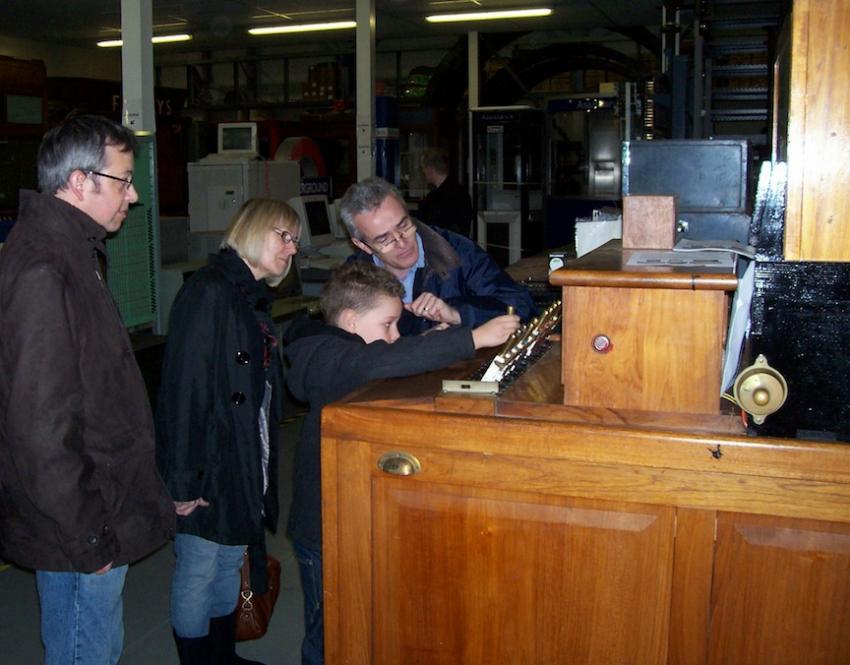 Demonstrating the York Road frame to Depot visitors